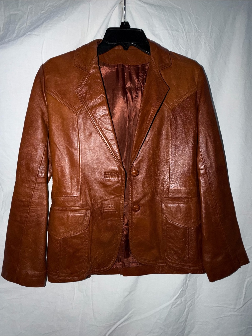 Tony Lama Women's Chestnut Brown Leather Blazer